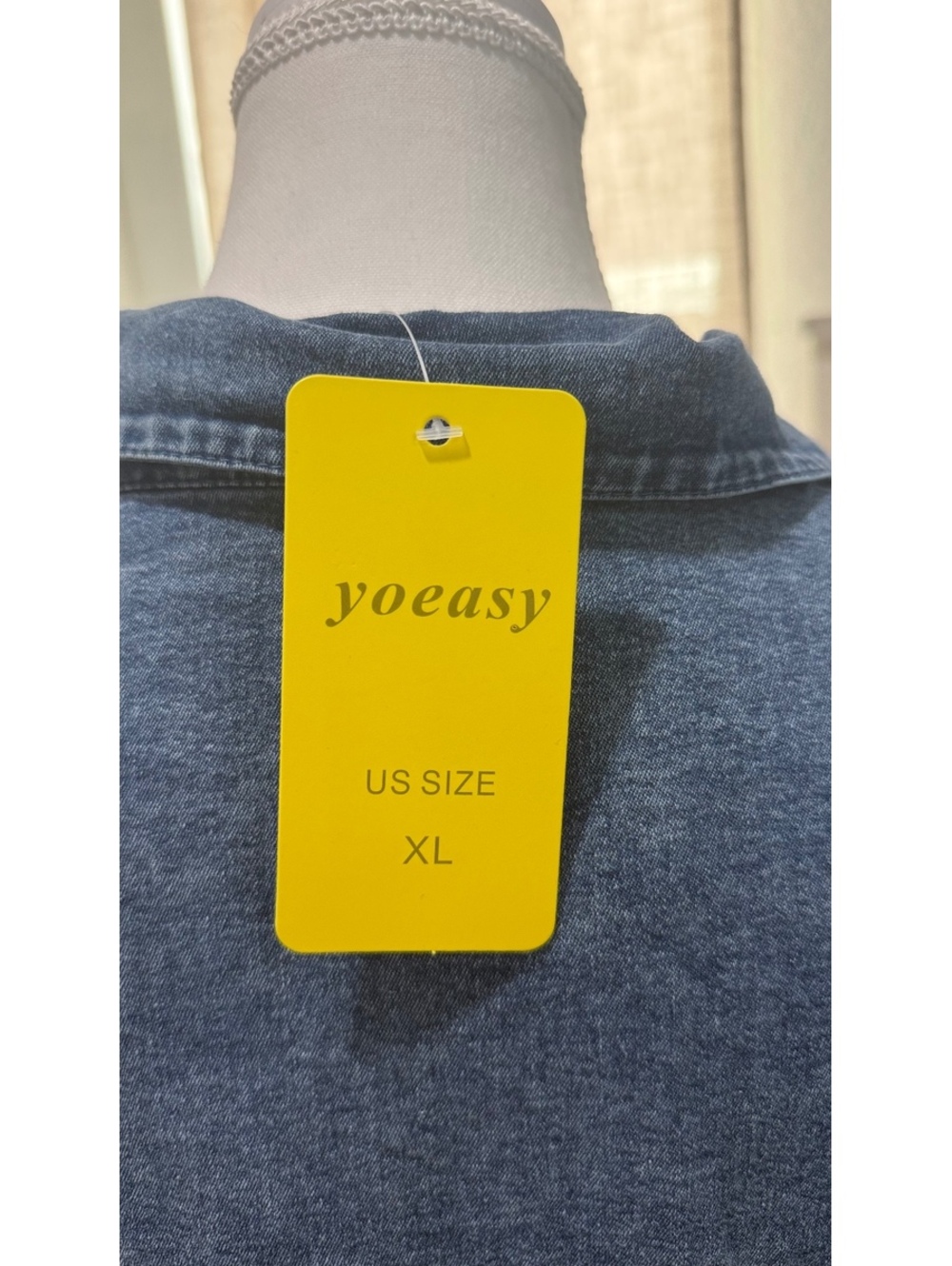 Yoeasy NWT Tiered Denim Shirt Dress – Size XL - Picture 3 of 3